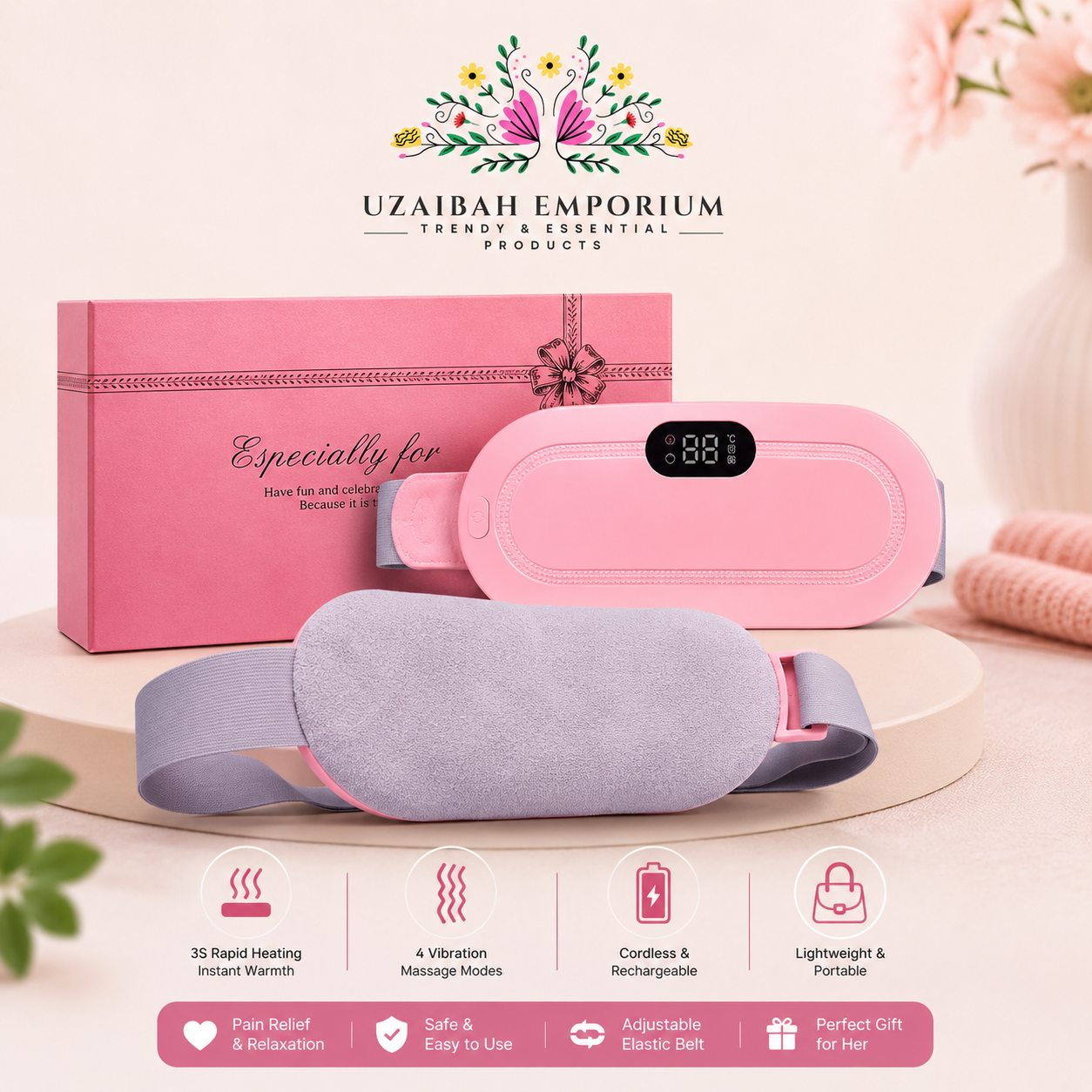 Portable Cordless Heating & Massage Belt