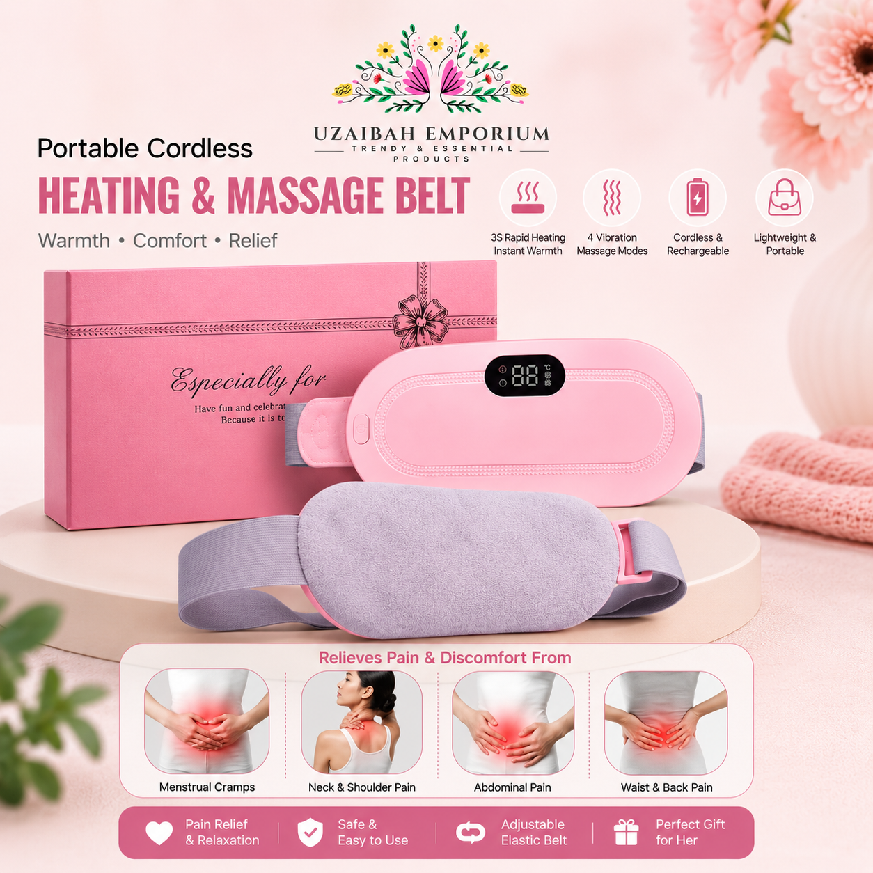 Portable Cordless Heating & Massage Belt - Image 3